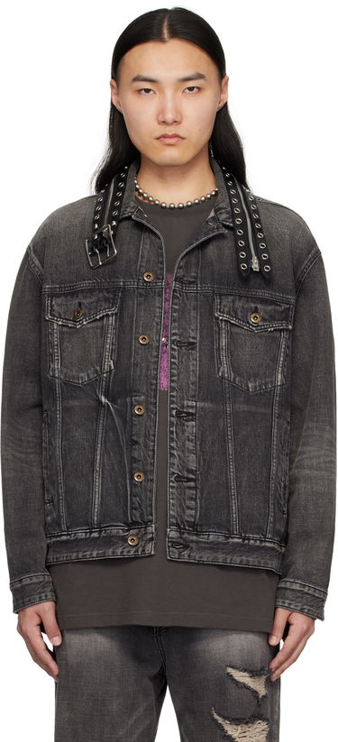 Яке We11done We11done Belted Collar Denim Jacket Черно | WD-DJ0-25-315-U-BK, 0