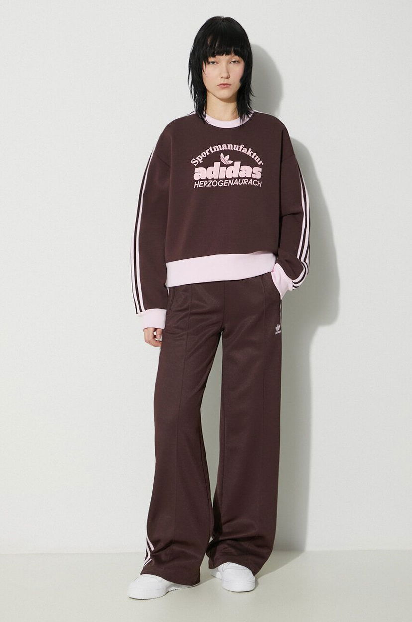 Суитчър adidas Originals Sweatshirt Women's With Print Кафяво | IR6098