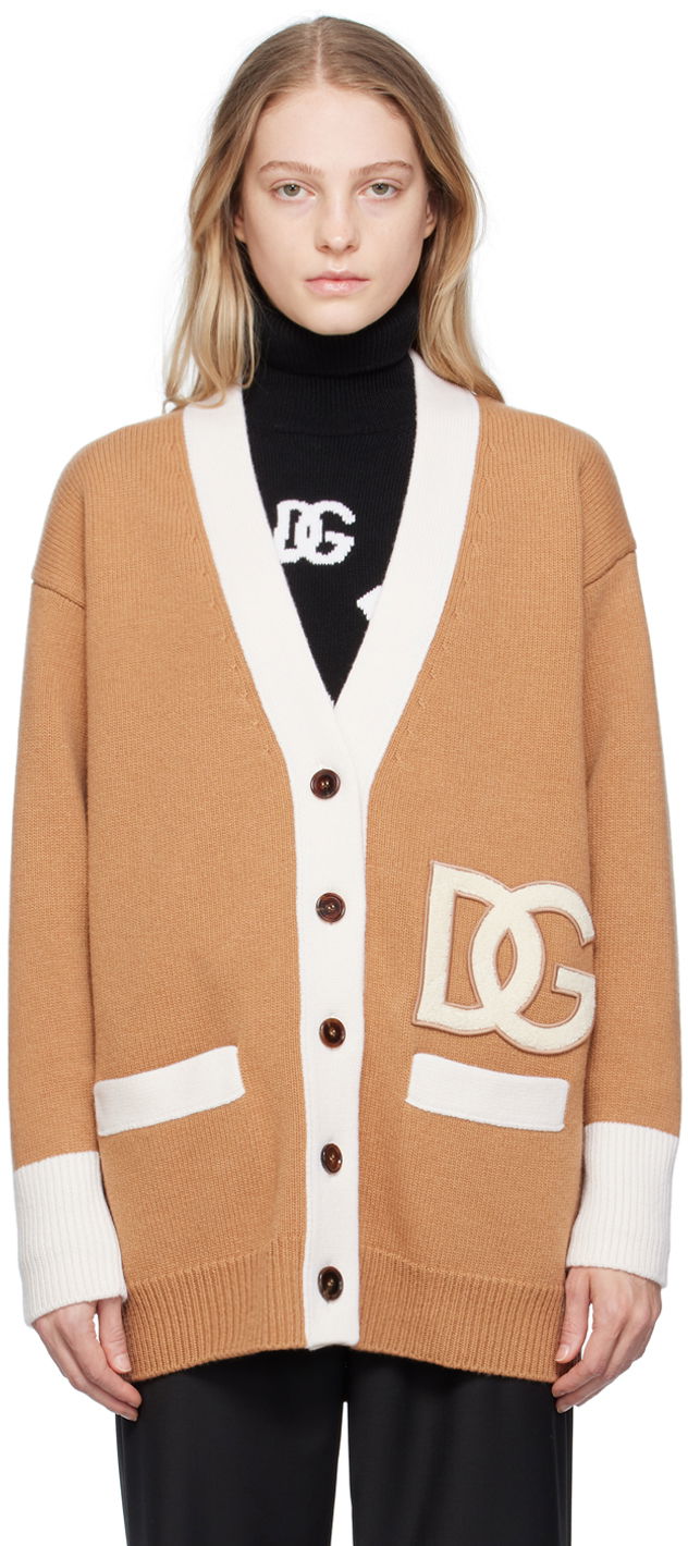 Пуловер Dolce & Gabbana Tan Appliqué Cardigan Бежово | FX382Z JCVL8