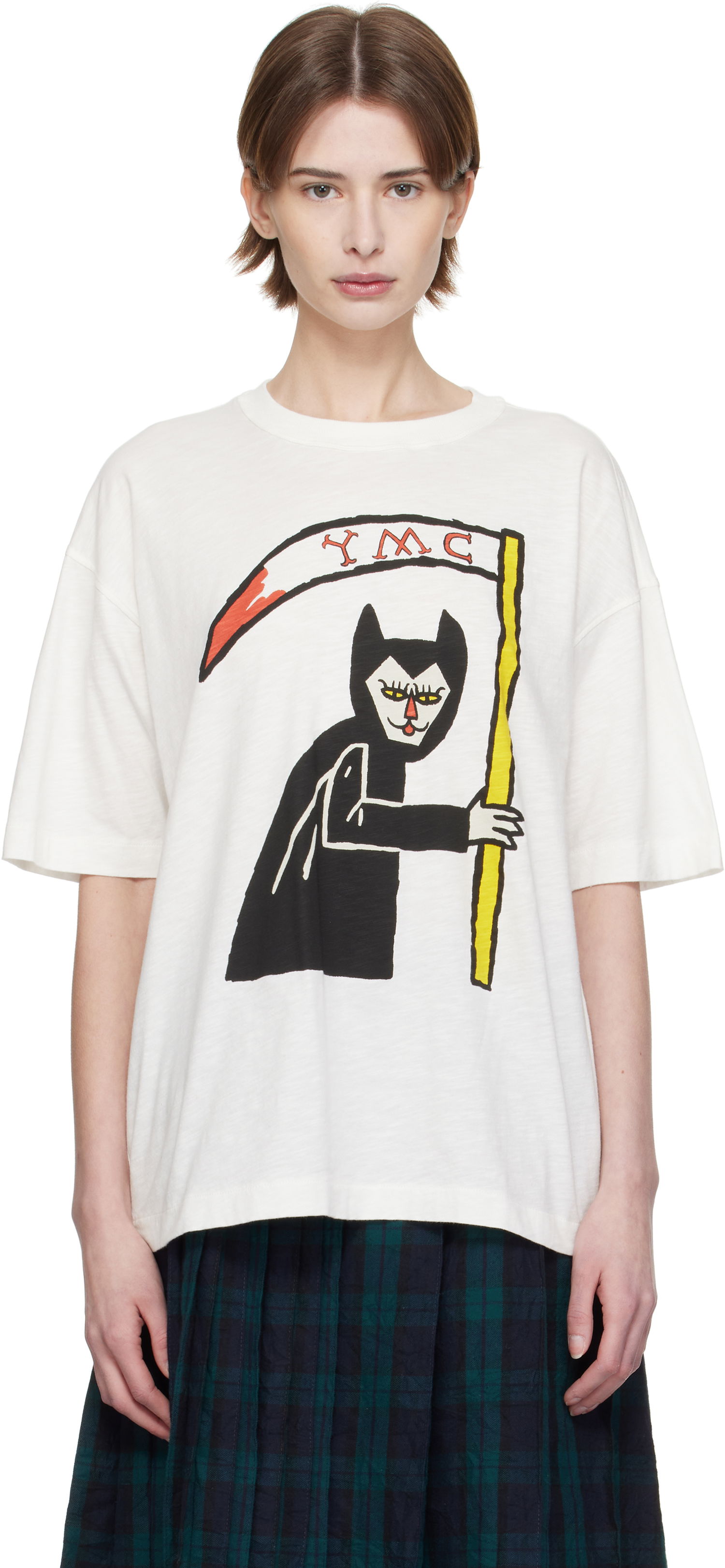Тениска YMC YMC Triple Vixen Graphic T-Shirt Бяло | Q6XMF, 0