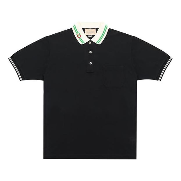 Поло тениска Gucci Interlock Double G Short Sleeve Polo Shirt Черно | 658067-XJDI2-1043, 0