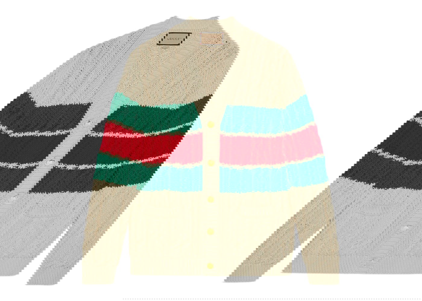 Пуловер Gucci Cotton Web Cardigan Бежово | 756259 XKDCU 9314, 0