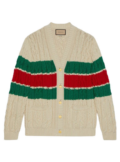 Пуловер Gucci Cotton Web Cardigan Бежово | 756259 XKDCU 9314