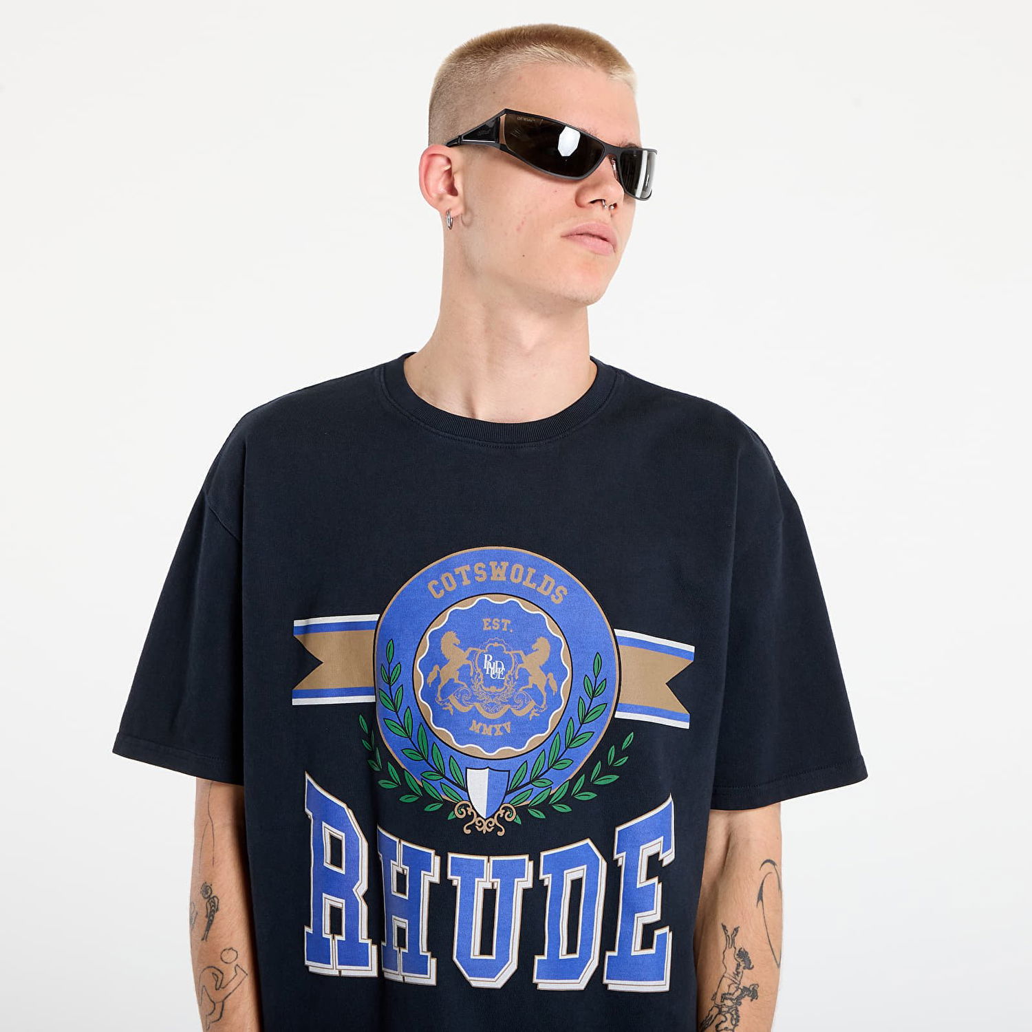 Тениска Rhude Rhude Cotswold Crest T-Shirt Черно | RHPF25TT060120027, 1