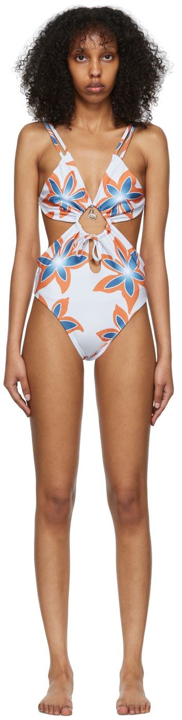 Бански Chopova Lowena Exclusive Off-White One-Piece Swimsuit Бяло | 9116