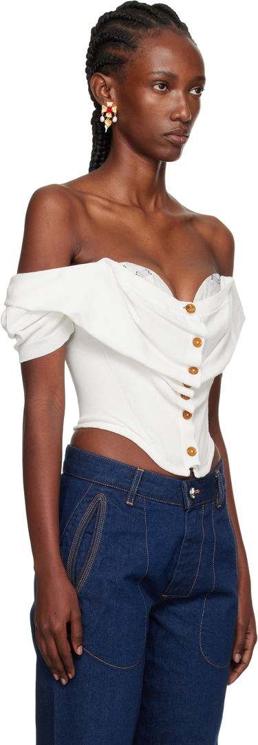 Пуловер Vivienne Westwood Vivienne Westwood Bea Corset Cardigan Бяло | 18030063-Y003F-, 1