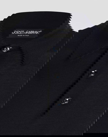 Поло тениска Dolce & Gabbana Cashmere Polo Shirt Тъмно синьо | GXZ25TJBW05B6712, 2