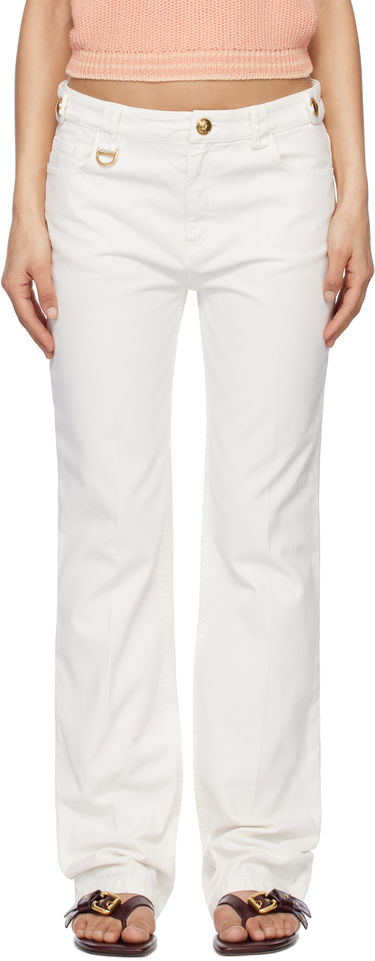 Панталони CHLOÉ Chloé Straight Leg Pants Бяло | CH25SPA12365, 0
