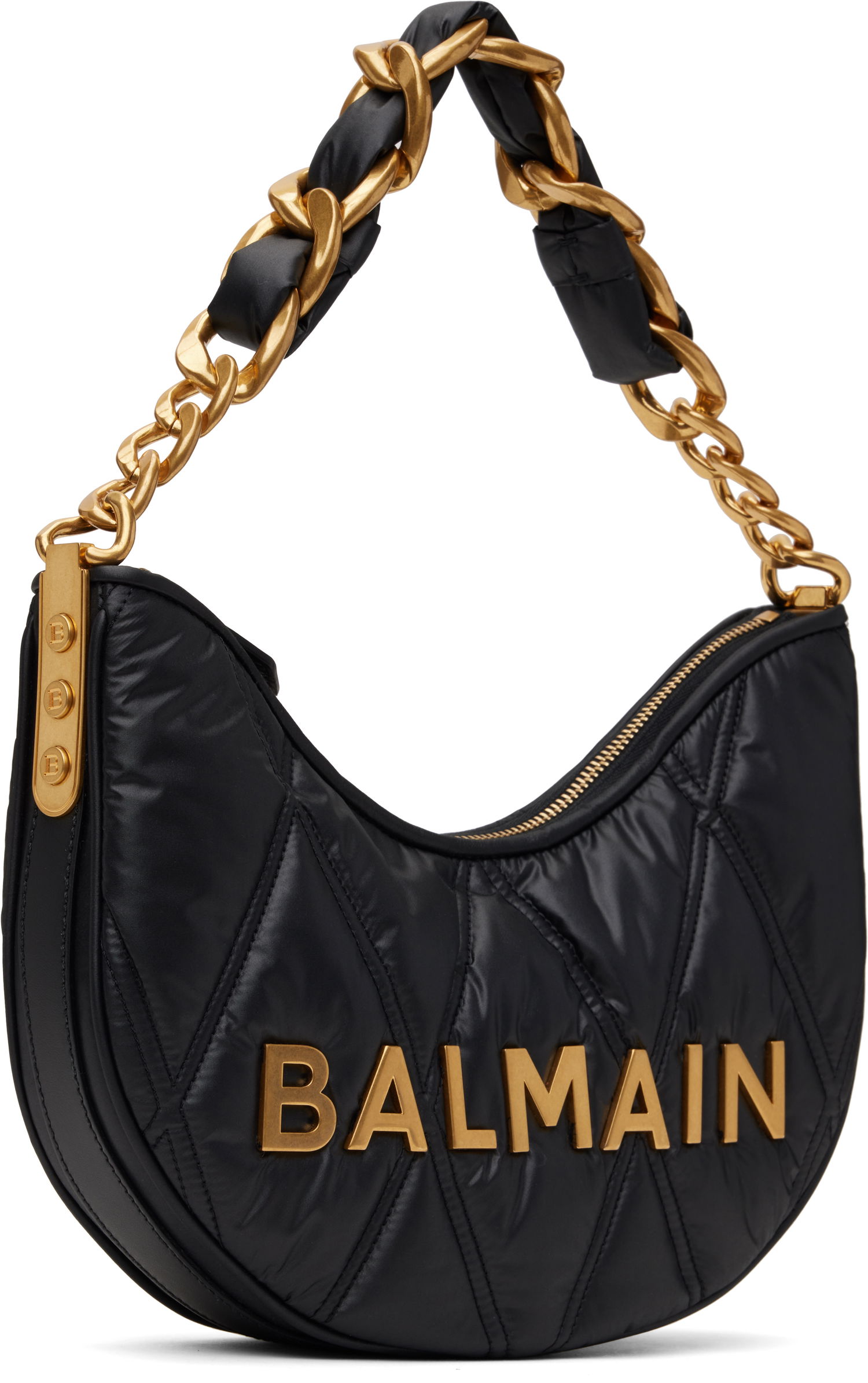 Дамска чанта Balmain Balmain 1945 Quilted Moon Bag Черно | EN1BQ954TNDT, 1