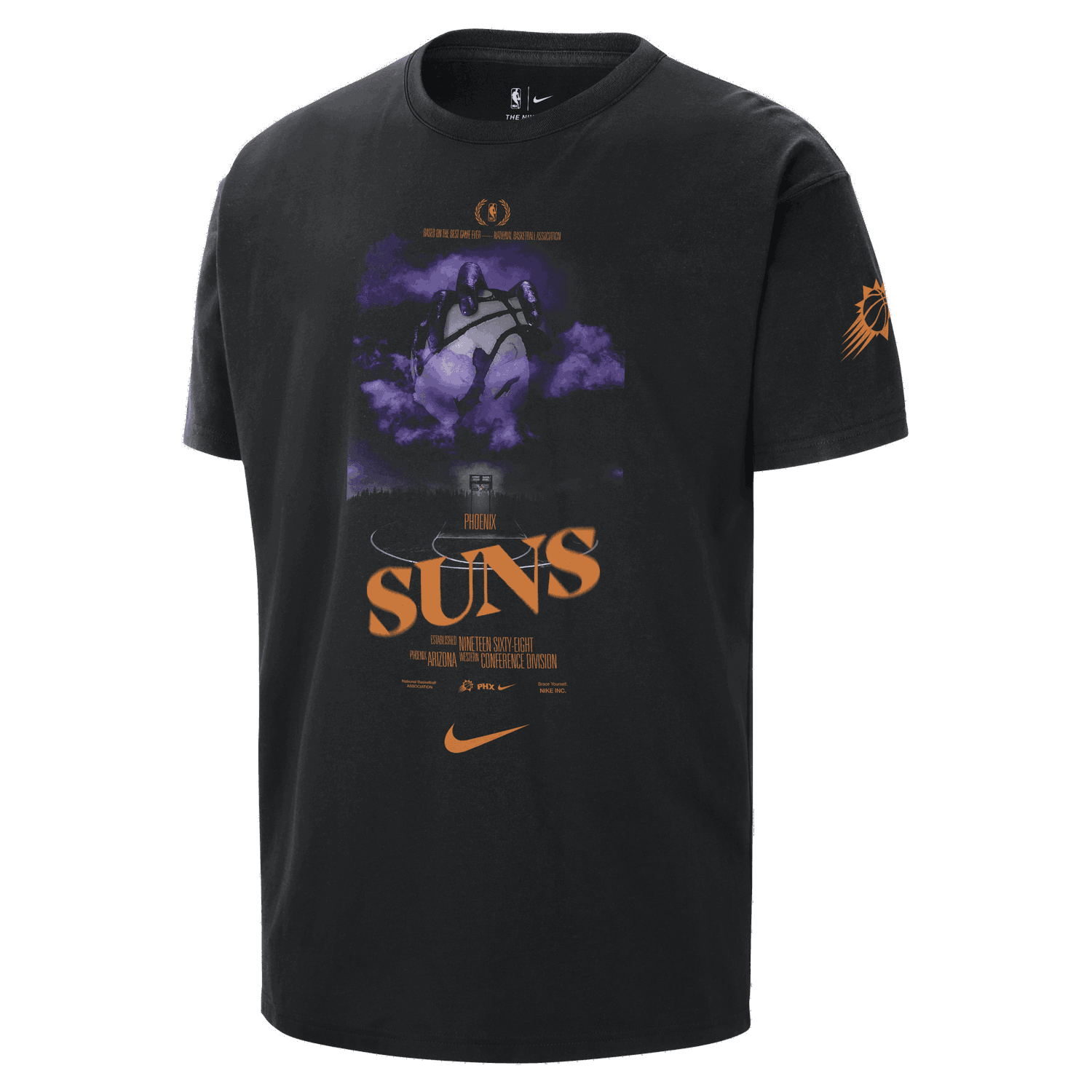 Тениска Nike NBA Suns Courtside T-Shirt Черно | HJ2701-010, 0