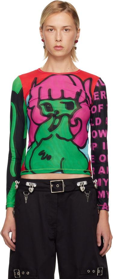 Тениска Chopova Lowena Graphic Print Tiny Mesh Long Sleeve T-Shirt Многоцветен | 2416, 0