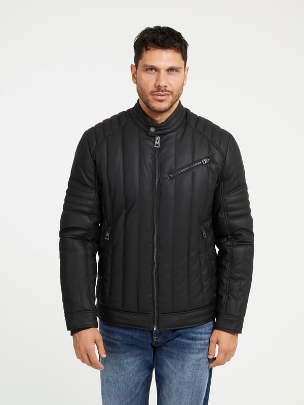 Яке GUESS Faux Leather Biker Черно | M3PL76WF9U0, 0