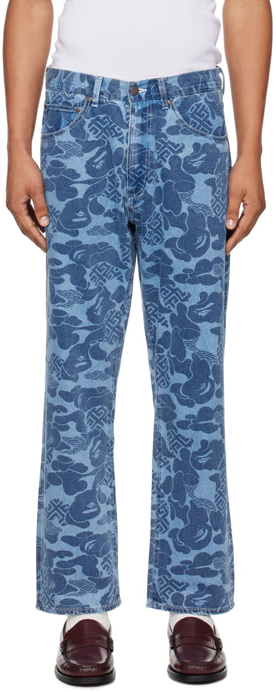 BAPE Blue Asia Camo Jeans