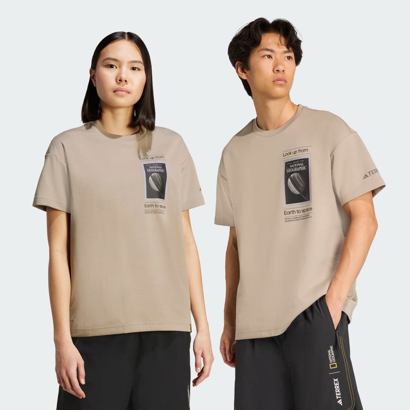 Тениска adidas Performance National Geographic AEROREADY Graphic Tee Бежово | KC2350