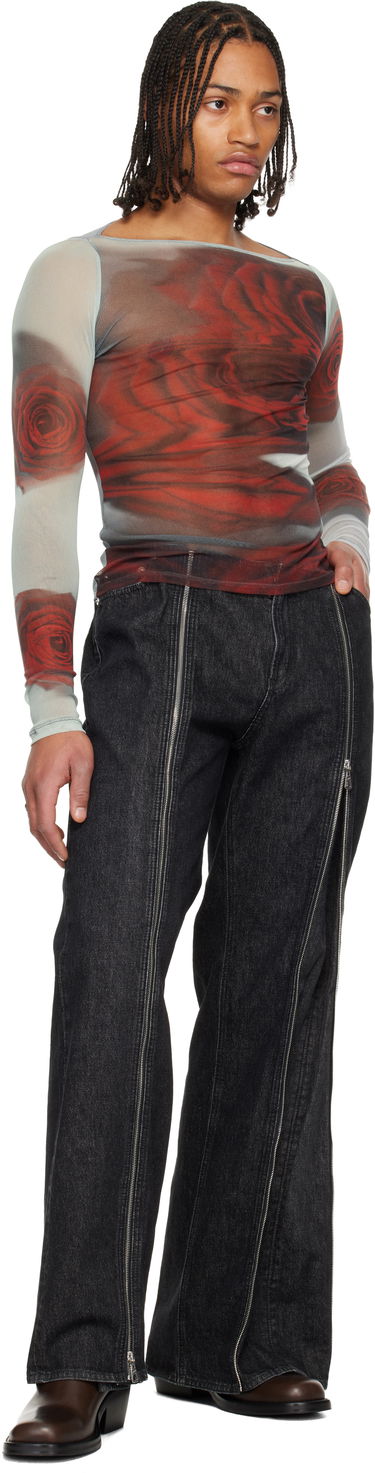 Тениска Jean Paul Gaultier The Blurry Roses Long-Sleeve Mesh Boat-Neck T-shirt Многоцветен | 25/04-W-TO352-M011P-010230, 3