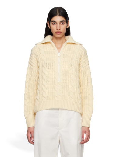 Пуловер Bottega Veneta Half Zip Sweater Бежово | 733413 V2MG0