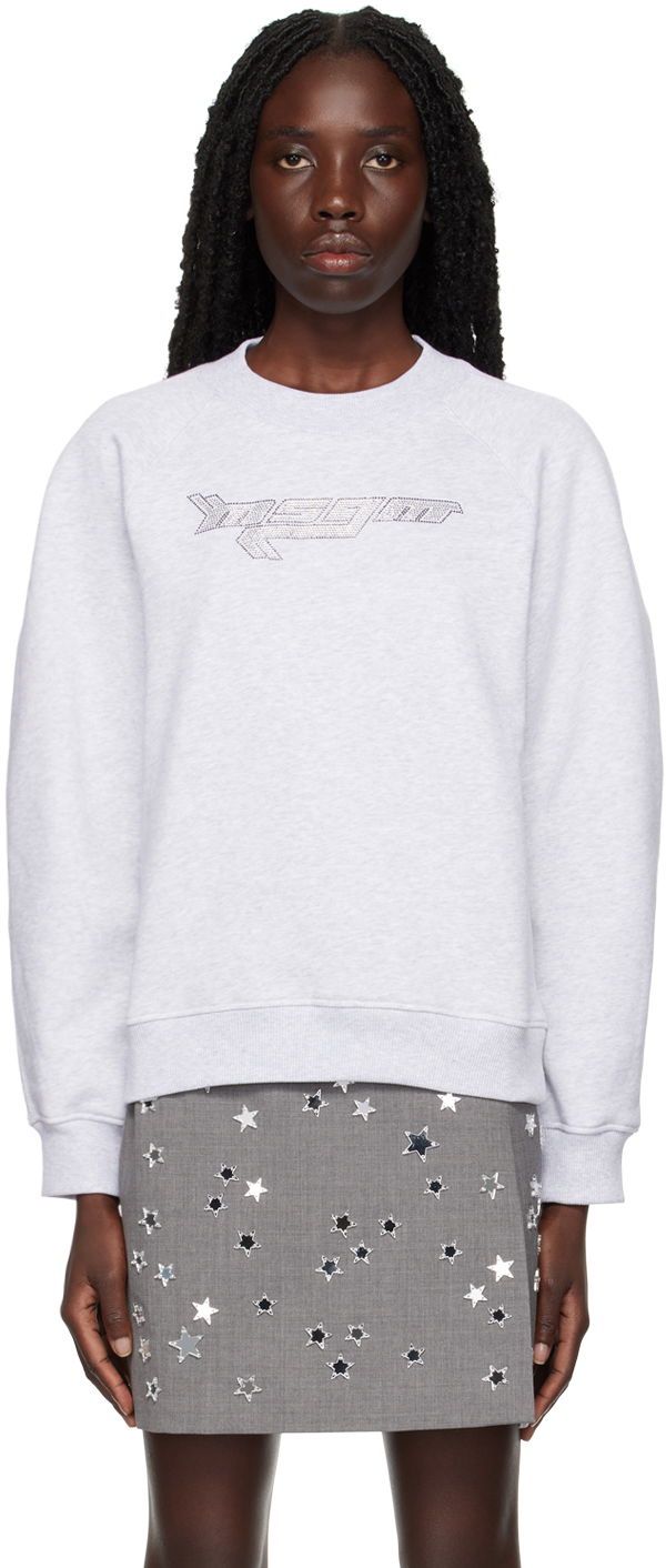 Суитчър MSGM Crystal-Cut Graphic Sweatshirt Сиво | 3342MDM177 227997