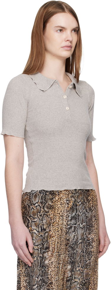 Поло тениска Baserange Ribbed Knit Short Sleeve Scalloped Dual Polo Многоцветен | TTDP-RCR-WI25, 1