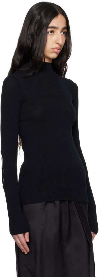 Пуловер Maison Margiela MM6 Maison Margiela Elbow Patch Ribbed Turtleneck Top Черно | S62HA0094 M13126, 1