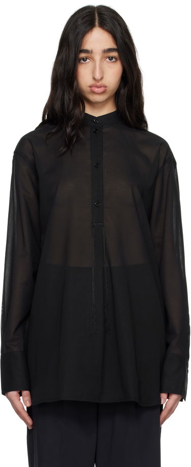 Риза TOTEME TOTEME Stand-Collar Sheer Shirt Черно | 252-WRT0427-FB0372, 0