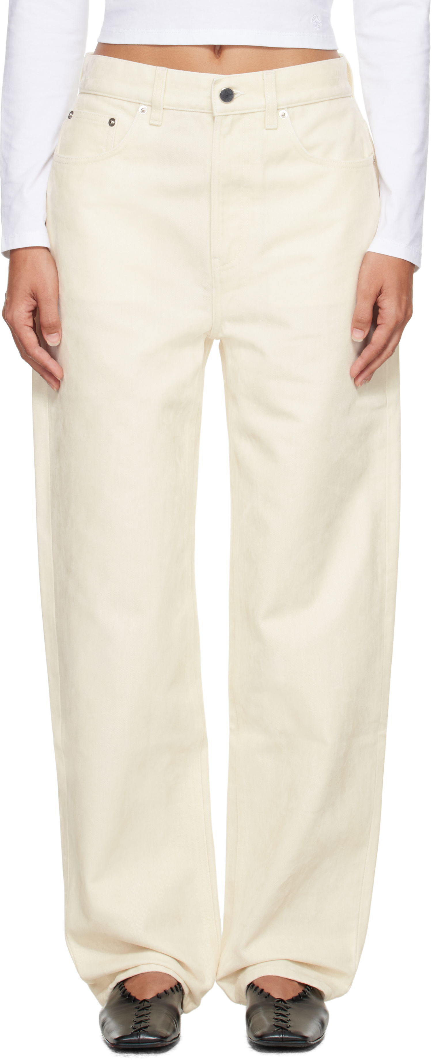 Дънки Loulou de Saison Loulou de Saison Asmar Velvet Jeans Бяло | ASMAR, 0