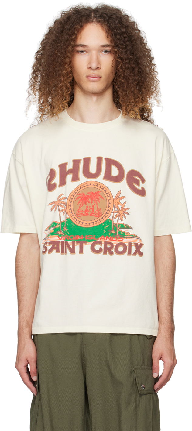 Тениска Rhude 'Saint-Croix' T-Shirt "Off-White" Бяло | RHPS24TT11012611