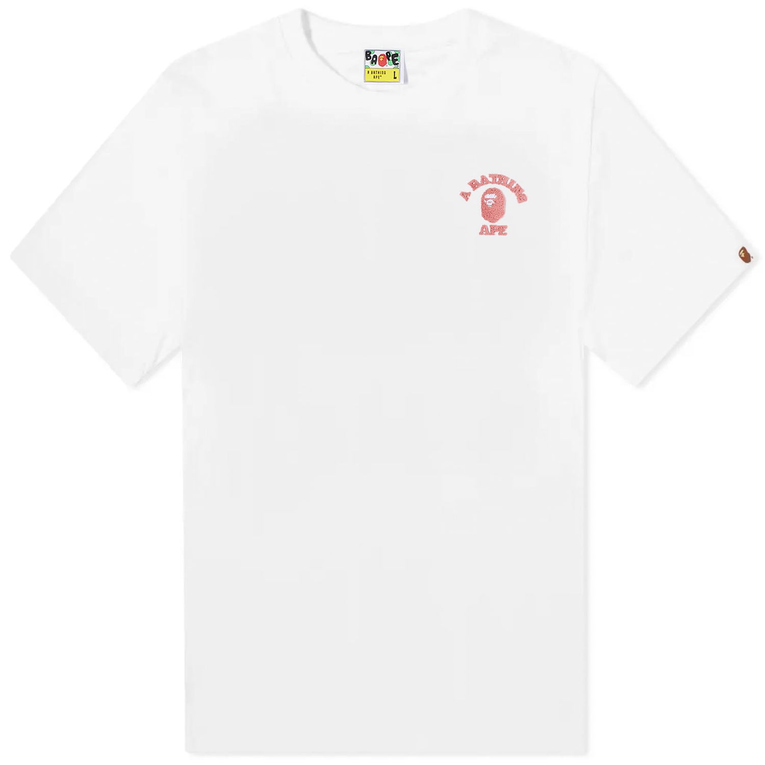 Тениска BAPE A Bathing Ape College One Point T-Shirt Бяло | 001TEK301302M-WHT, 0