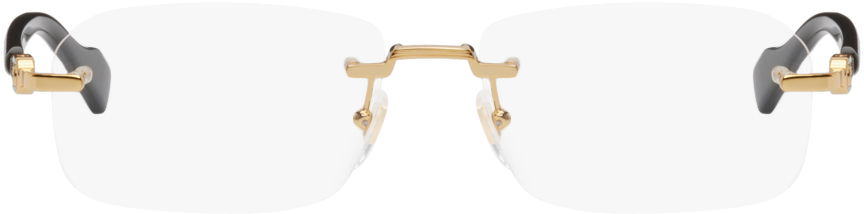 Слънчеви очила Gucci Gold & Black Rectangular Glasses Металик | GG1221O-001, 0