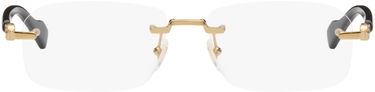 Слънчеви очила Gucci Gold & Black Rectangular Glasses Металик | GG1221O-001, 0