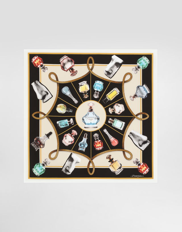 Dolce & Gabbana Silk Perfume Print Scarf