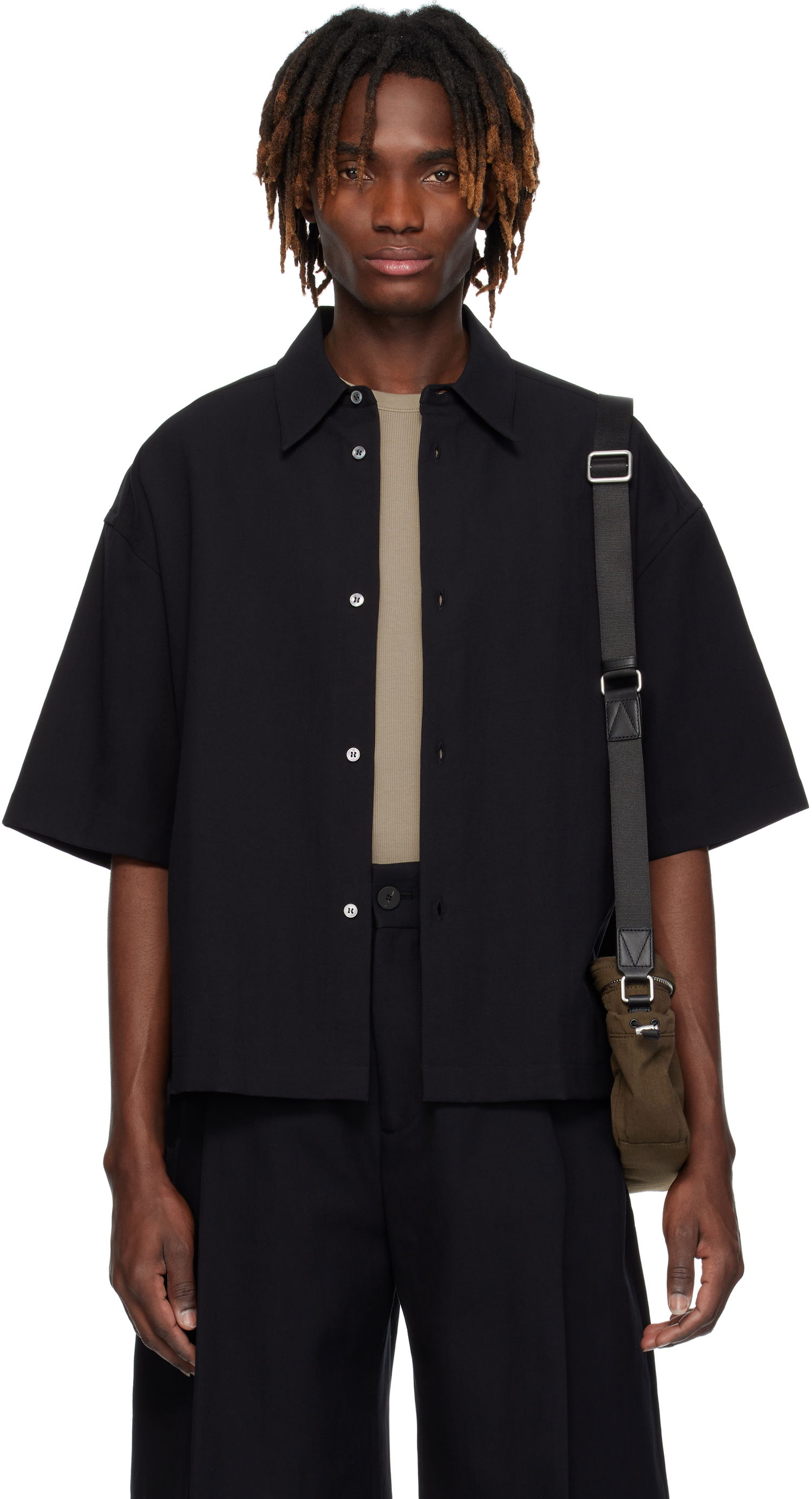 Риза Studio Nicholson Studio Nicholson Sanko Boxy Shirt Черно | SANKO SNM - 1267, 0