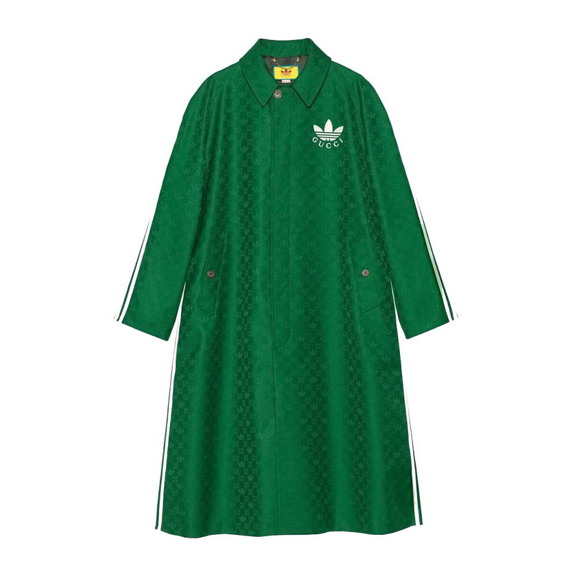 Палта Gucci adidas x GG Trefoil Jacquard Coat Green Зелено | 715841 ZAKUN 3229