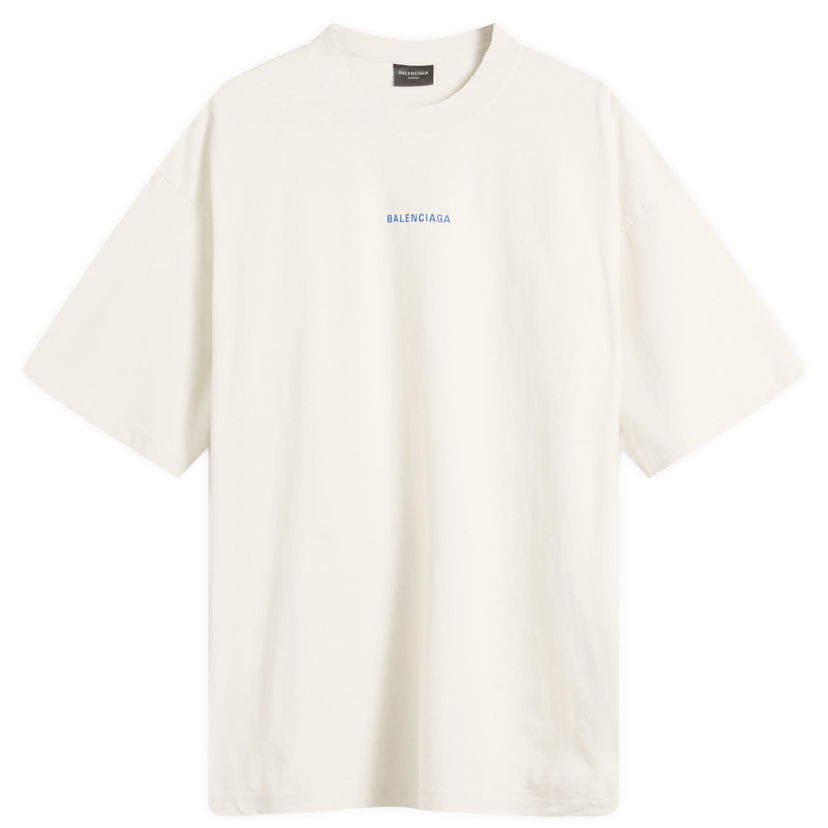 Тениска Balenciaga Balenciaga Men's Logo Medium Fit T-Shirt, Size Large Бяло | 764235-TSVO9-8016