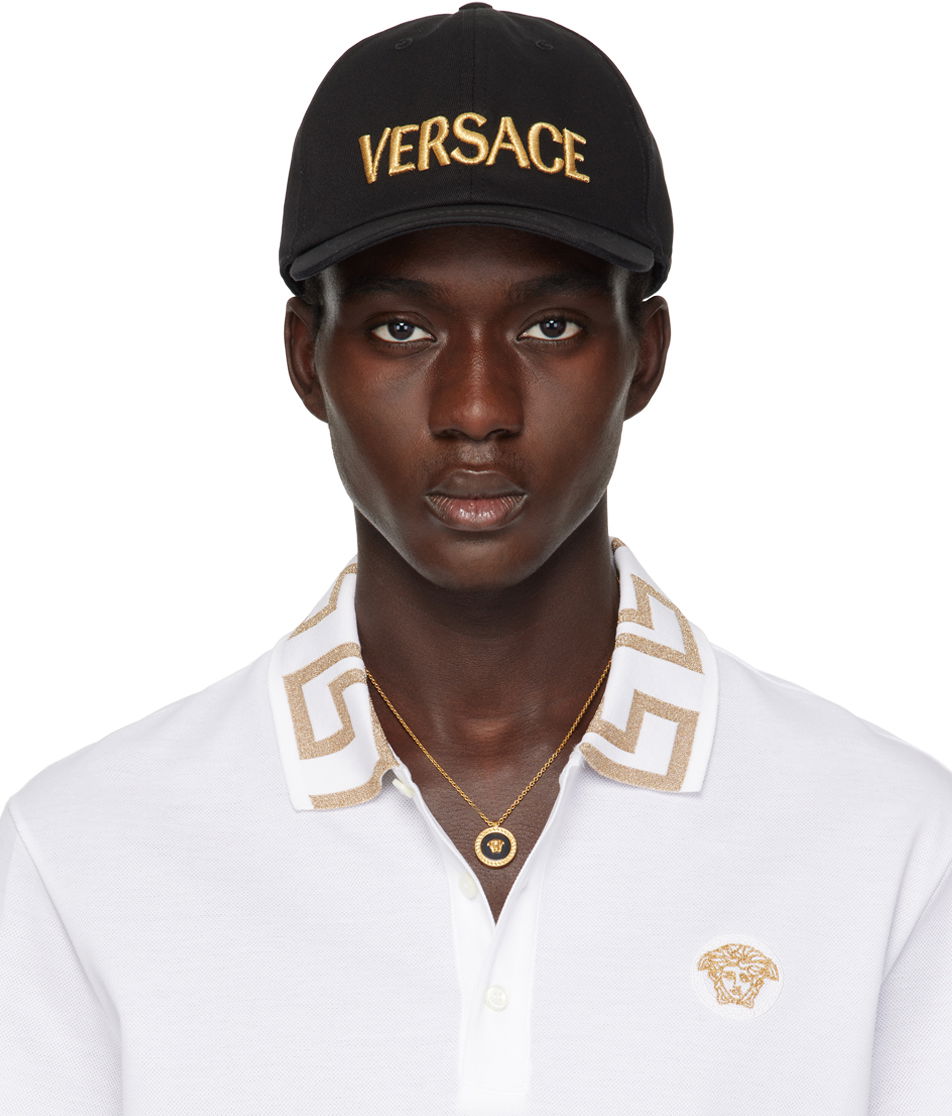 Шапка с козирка Versace Black Logo Бяло | 1012693_1A08103, 0