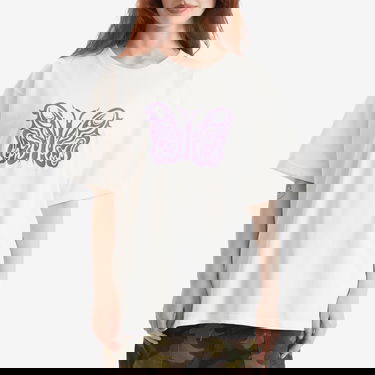 Тениска Needles Kae Tanaka Crew Neck T-Shirt with Butterfly Graphic Бяло | QV433-A, 2