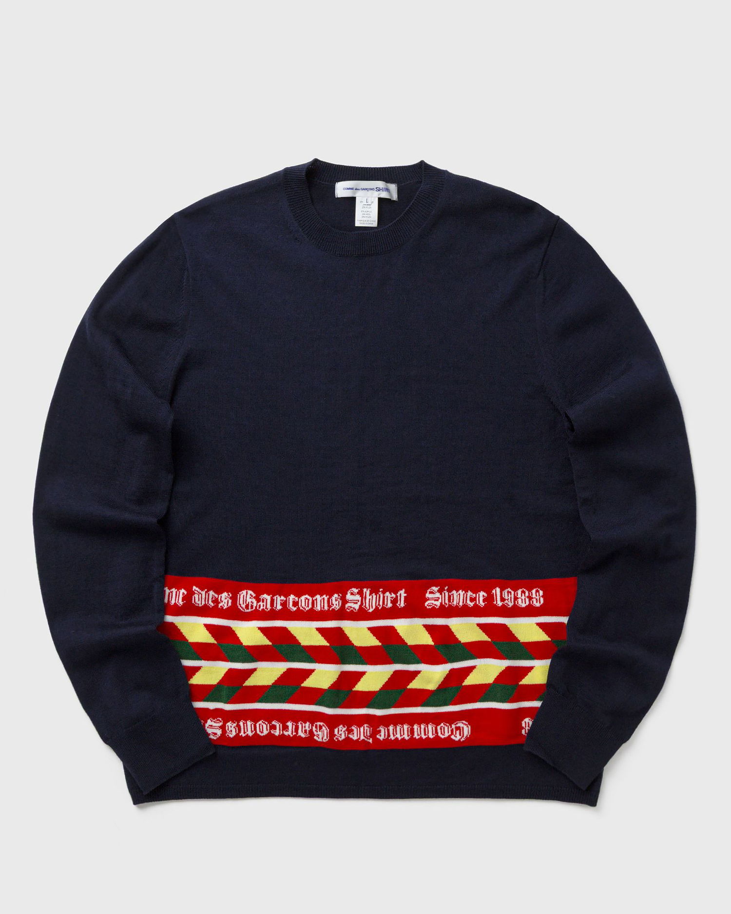 Пуловер Comme des Garçons Striped Crewneck Knitted Sweater Тъмно синьо | FP-N002-W25-2, 1
