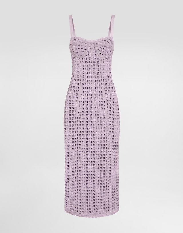 Dolce & Gabbana Crochet Bustier Midi Dress