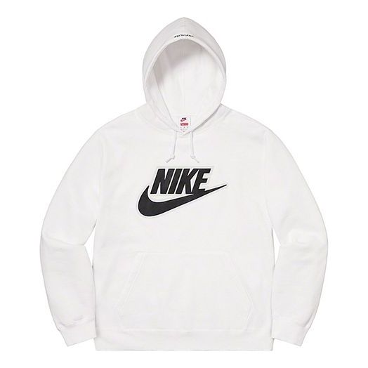 Суитчър Supreme Leather Applique Hoodie Бяло | SUP-FW19-10723