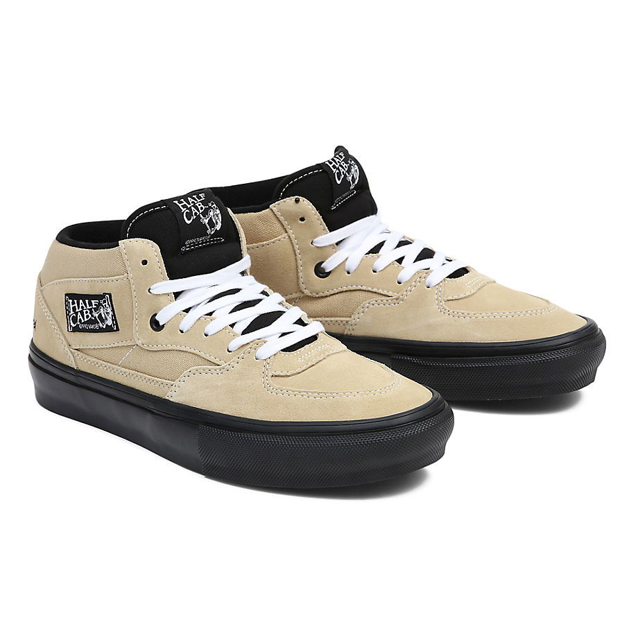 Кецове и обувки Vans VANS Chaussures Skate Half Cab (elijah Berle Khaki/black) Femme Beige, Taille 34.5 Бежово | VN0A5FCDZF5, 0
