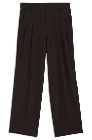 Панталони BOSS Modern-Fit Herringbone Stretch Dobby Trousers Черно | 50544666, 0