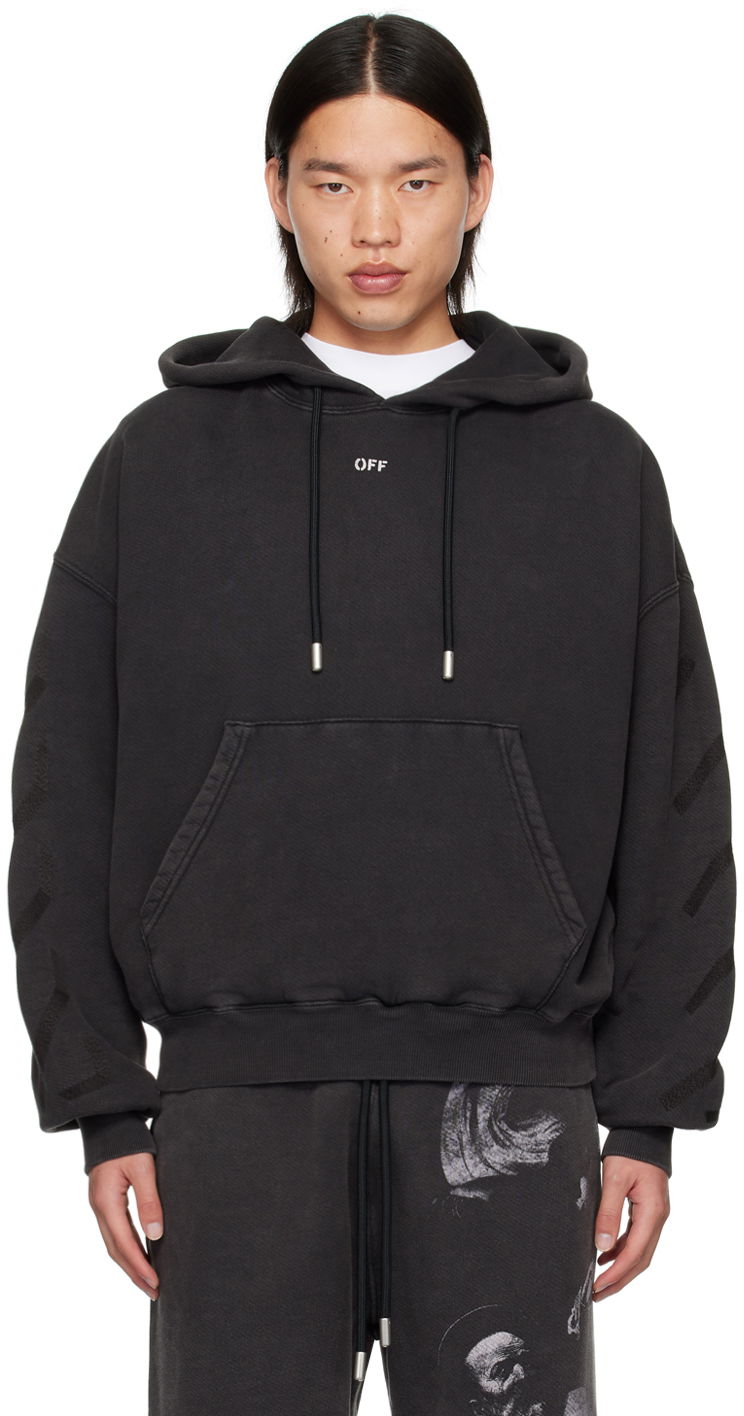 Суитчър Off-White Black S.Matthew Over Hoodie Черно | OMBB118C99FLE0021077