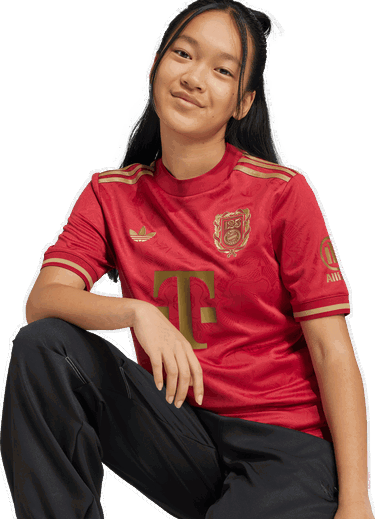 Фланелка adidas Performance FC Bayern Anniversary Kids' T-Shirt Червено | JE6782, 2