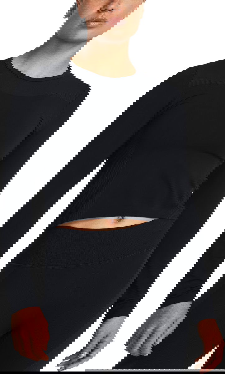 Съкратен топ Under Armour Cropped Ribbed Top Vanish Elite Seamless LS Черно | 1383649-001, 0