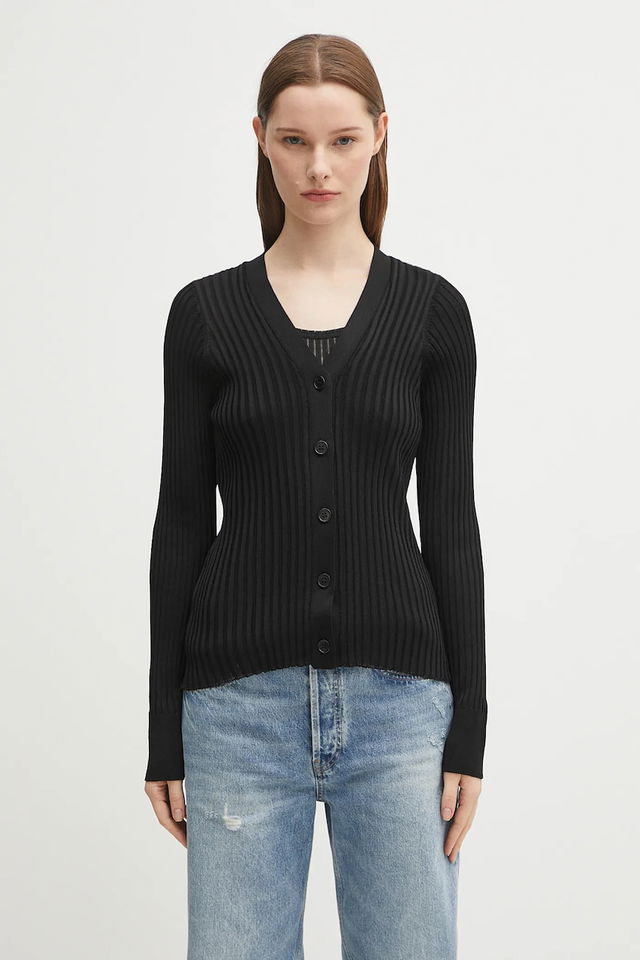 Matheo Ribbed V-Neck Cardigan