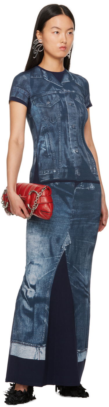 Тениска Jean Paul Gaultier Gaultier Trompe L'œil Printed T-Shirt Синьо | 23/15-U-TS063-J530-5950, 3