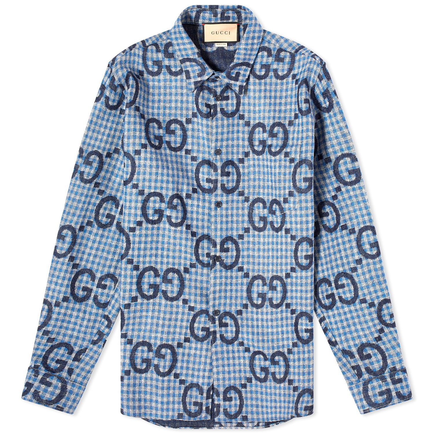 Риза Gucci Jumbo GG Check Shirt Синьо | 770438-ZAOBM-4061, 0