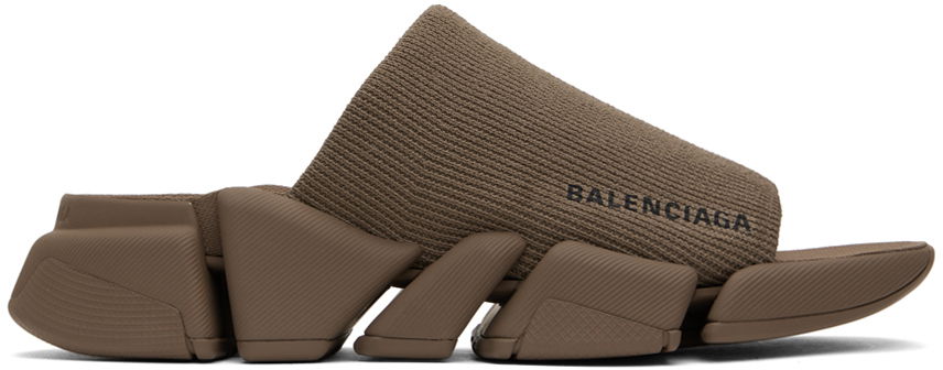 Кецове и обувки Balenciaga Speed 2.0 Slides "Taupe" Кафяво | 711453-W2DB1-2022, 0
