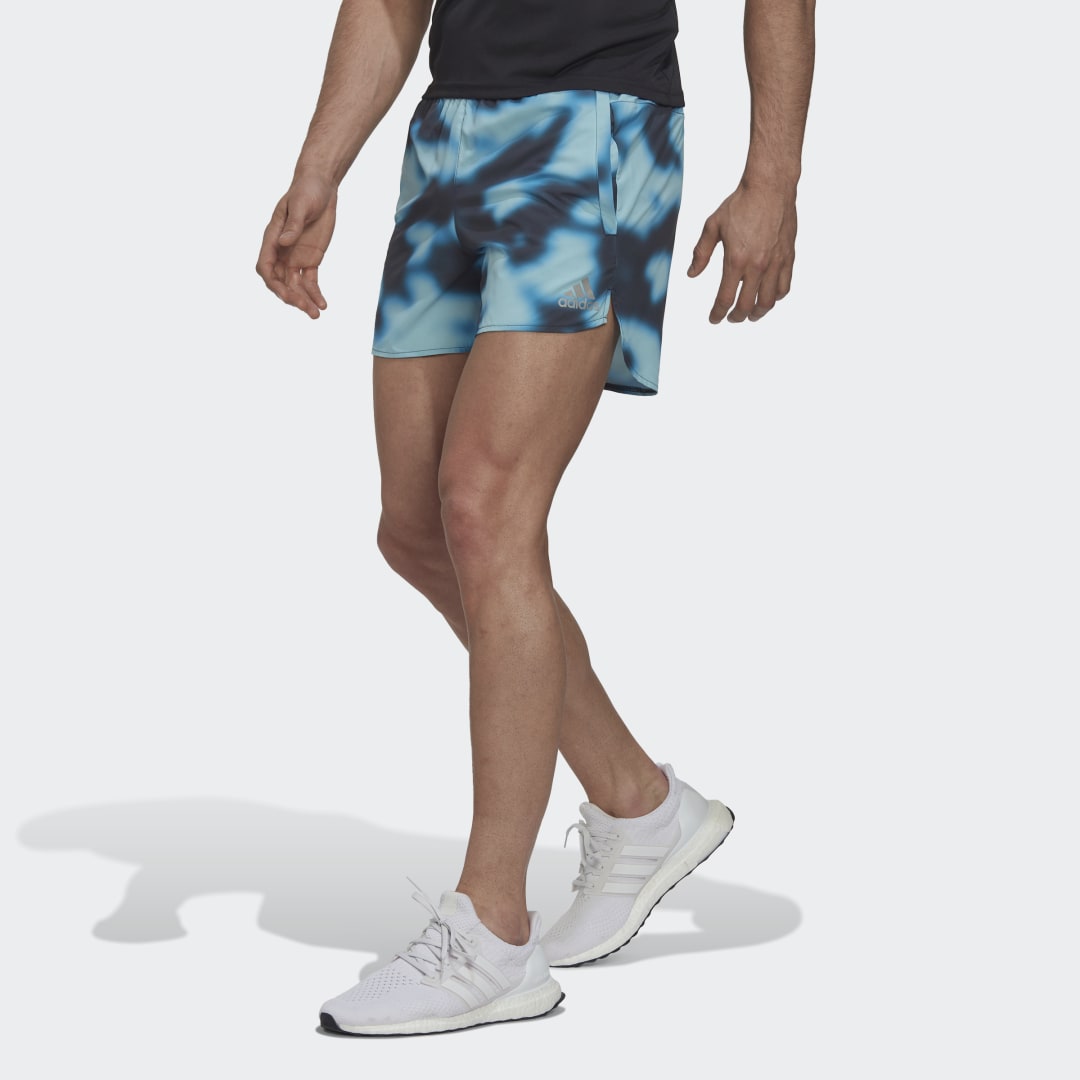 Къси панталони adidas Originals Run Icons Logo Graphic Shorts Синьо | HF8758, 0