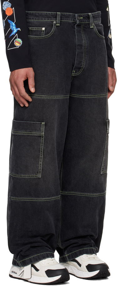 Дънки Off-White Off-White Irregular Denim Cargo Pants Черно | OMYA18QS25DEN0021350, 1