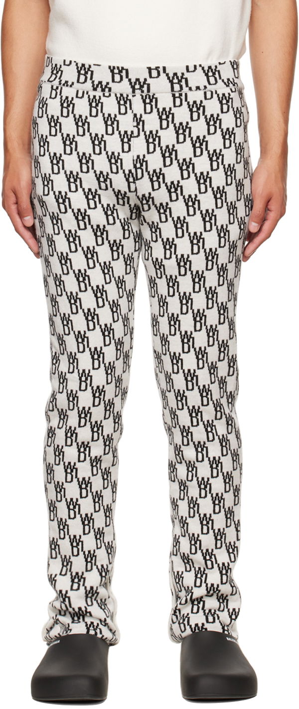 Панталони We11done We11done Jacquard Lounge Pants Бяло | WD-KP9-20-096-W-IV, 0